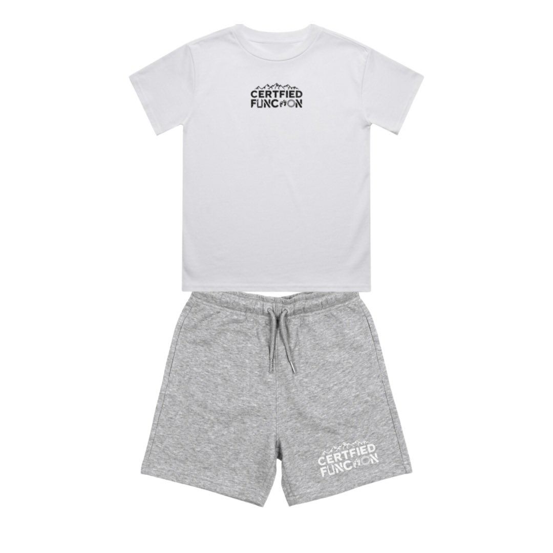 Kids Certified Bear Two Piece Set With Grey Shorts